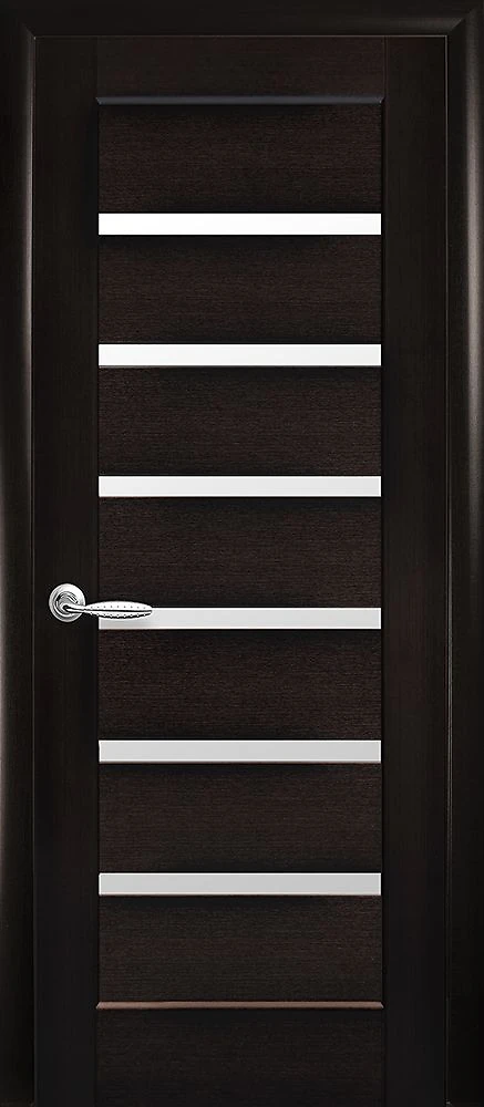 Двері Ностра Ліннея венге New (зі склом сатин) ПВХ DeLuxe Новий стиль