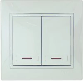 Lezard Mira Белый Выключатель 2-й с подсветкой