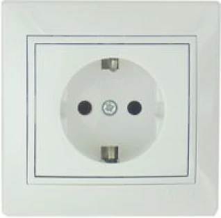 Lezard Mira Белый Розетка 1-я с заземлением