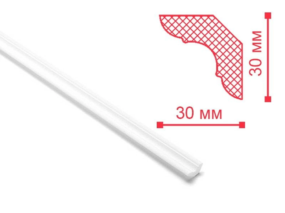 Плинтус потолочный  (30*30мм) MP Nomastyl 1м