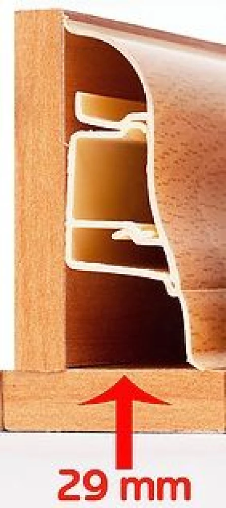 Плинтус с кабельканалом ТЕКО Люкс 2,5м Орех Светлый