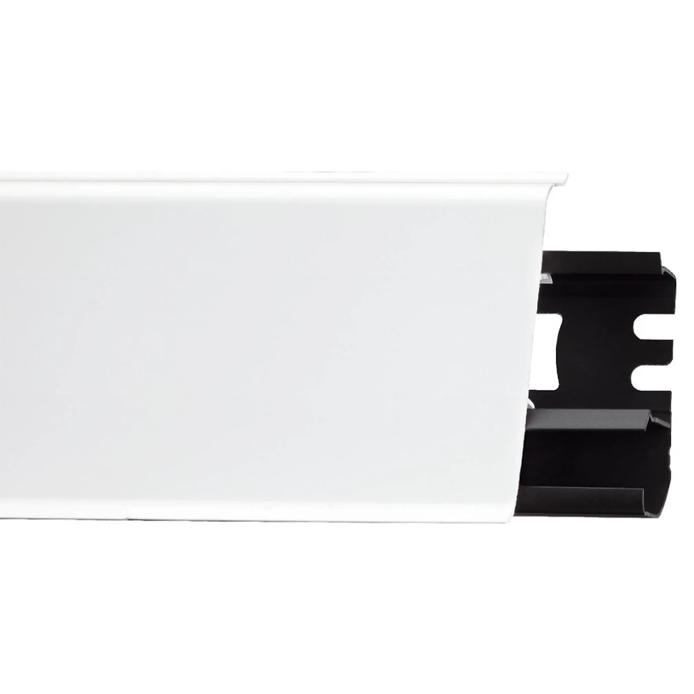 Плінтус підлоговий ARBITON INDO 2,5м 70 мм c кабельних каналів (білий глянець)