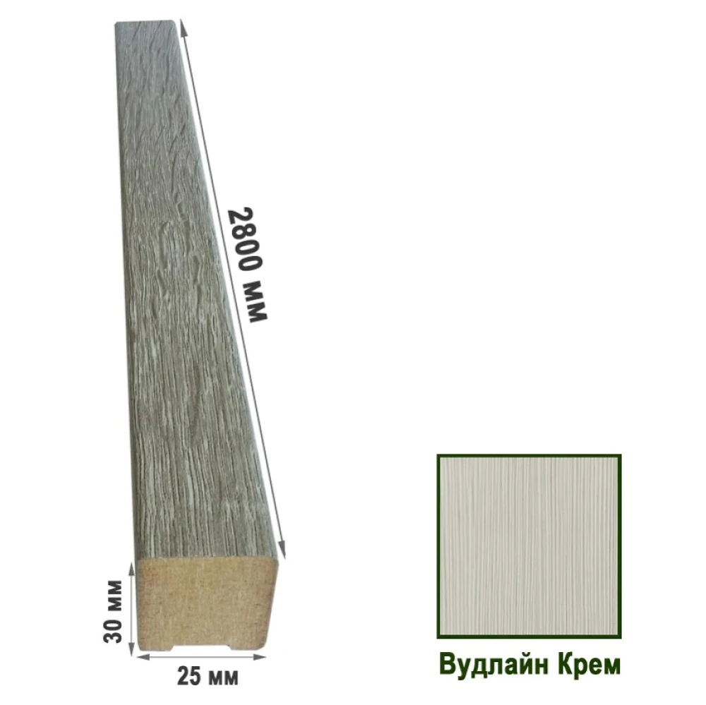 Декоративні рейки МДФ 2529 Вудлайн Крем 25х30х2800 (1 шт.)