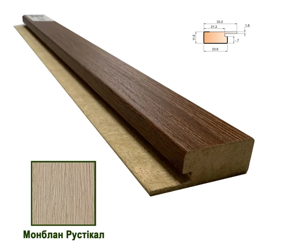 Планка стартова МДФ 1234 Монблан Рустікал 33,2*11,6*2800 (1 шт.)