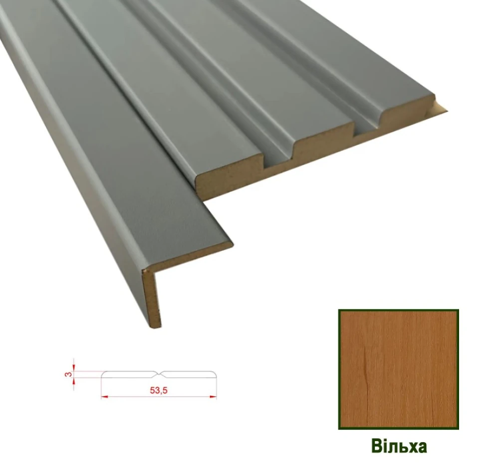 Декоративный угол универсальный  МДФ 0354 Ольха 54 х 3 х 2800 (1 шт.)
