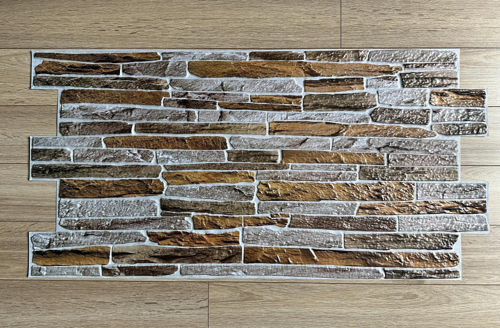 Декоративна ПВХ панель сіро-коричневий камінь 960х480х4мм WB-9606