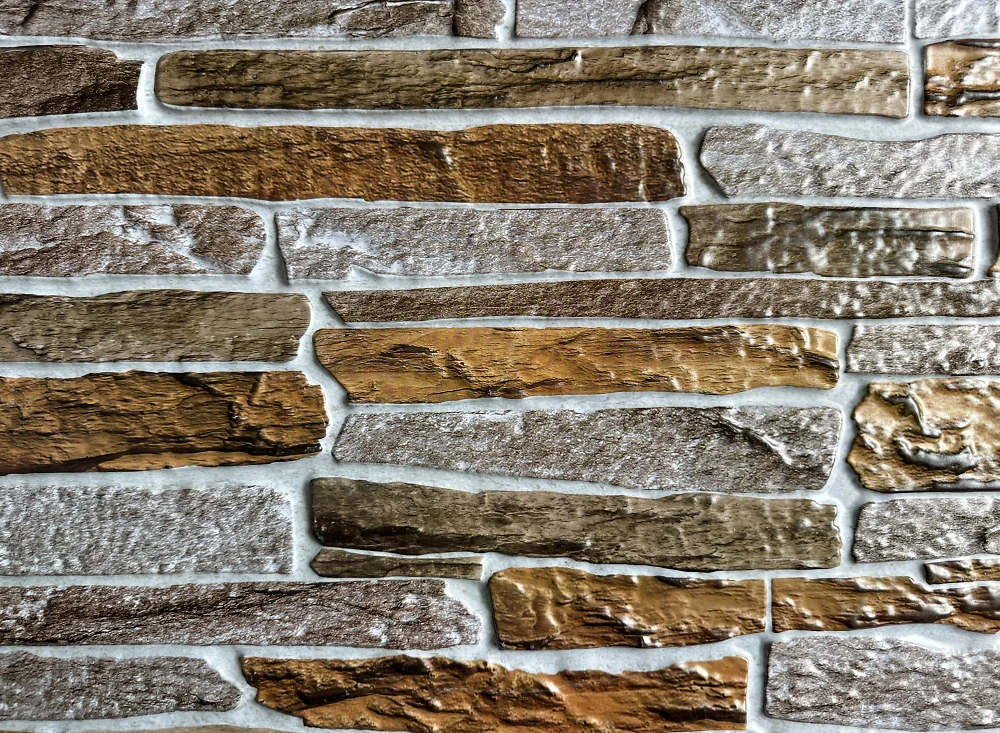 Декоративна ПВХ панель сіро-коричневий камінь 960х480х4мм WB-9606