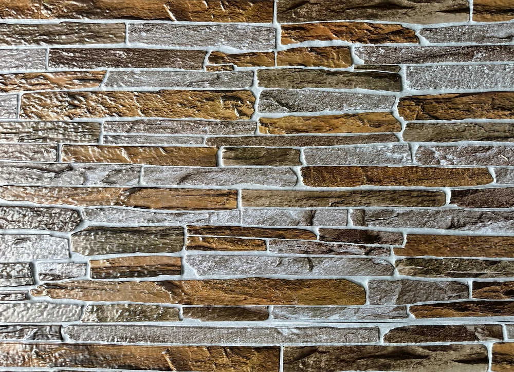 Декоративна ПВХ панель сіро-коричневий камінь 960х480х4мм WB-9606