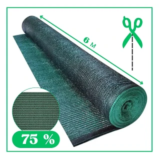 Затіняюча сітка темно-зелена 75 відсотків затемнення 6м ширина (на метраж)