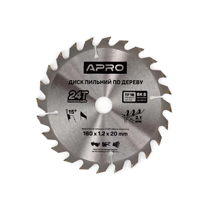 Диск пильний по дереву 160 * 20 мм (24T)  APRO 830111