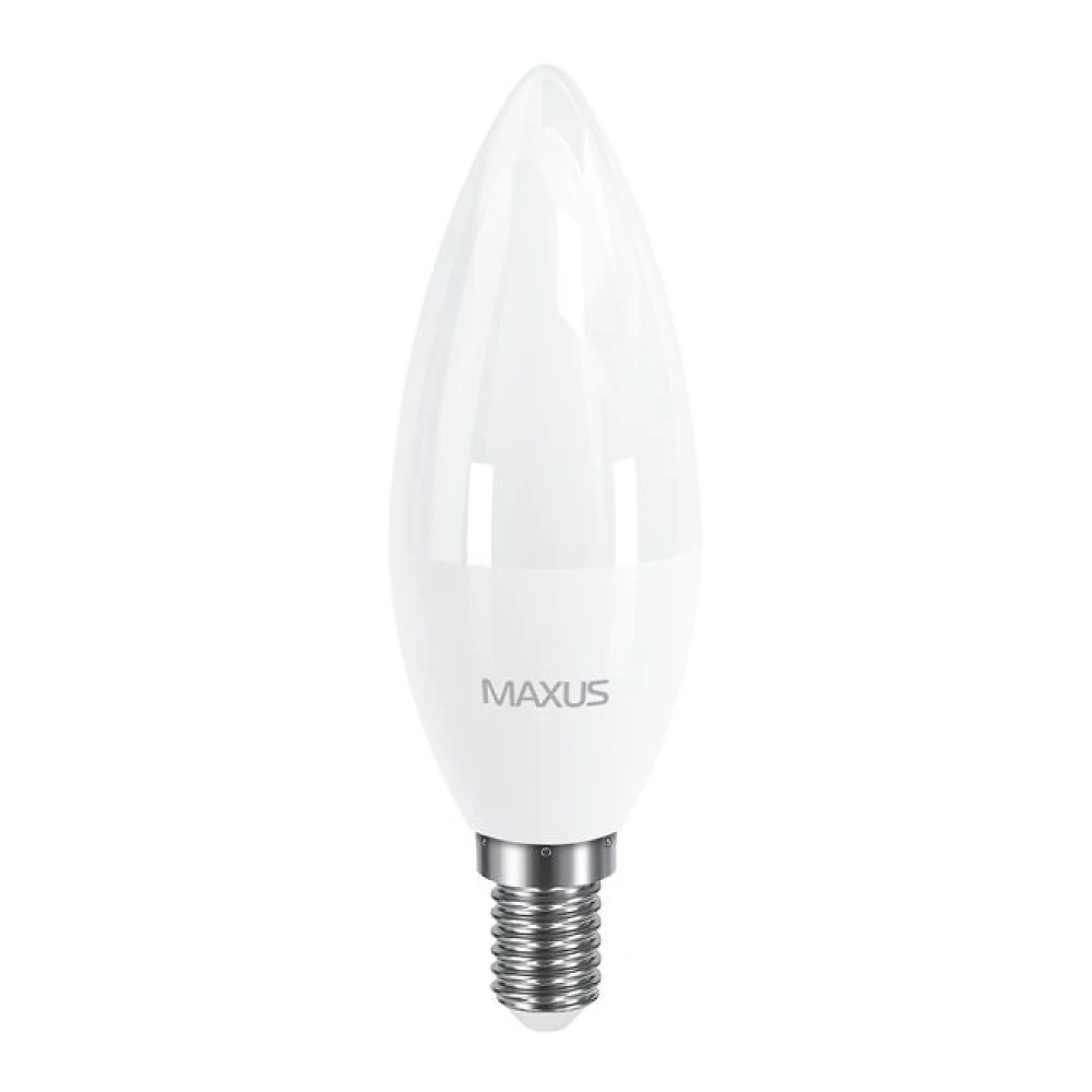 Лампа светодиодная свеча 8Вт  220В Е14 4100K Maxus1-LED-5318(гарантия три года)