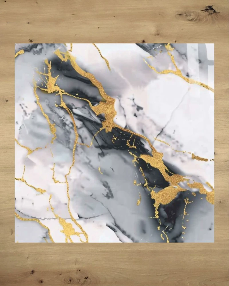 Самоклеюча панель 600*600 мм ХВМ-45 (Білий мармур з золотом)