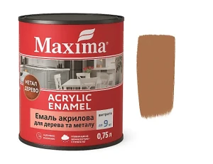 Эмаль акриловая Maxima 0,75 л (для дерева и металла) Капуччино шелковисто-матовая