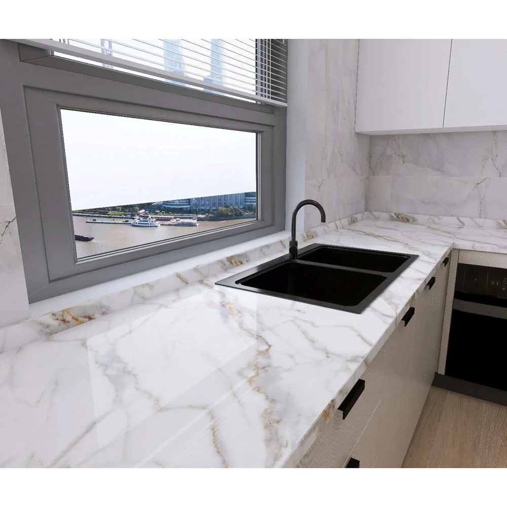 Маслостійка самоклеюча плівка під мармур 60 см*1 м МА058