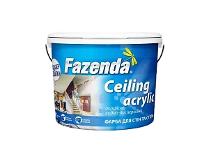 Фарба водно-дисперсійна для стель і стін Ceiling Acrylic  FAZENDA  12,6 кг