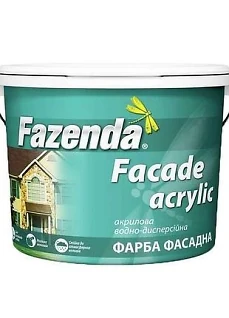 Фарба водно-дисперсійна фасадна акрилова Facade Acrylic  FAZENDA  6,3 кг