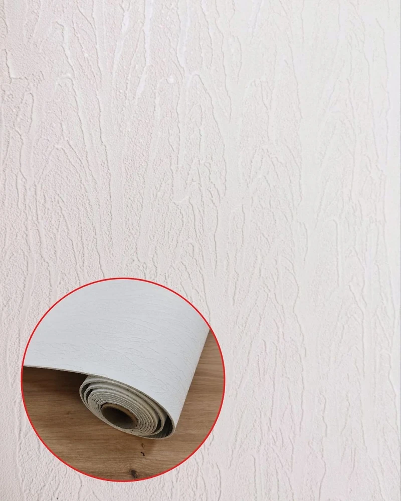 Самоклеющаяся PET плитка в рулоне 1201 (Белая штукатурка) 2800*600 мм