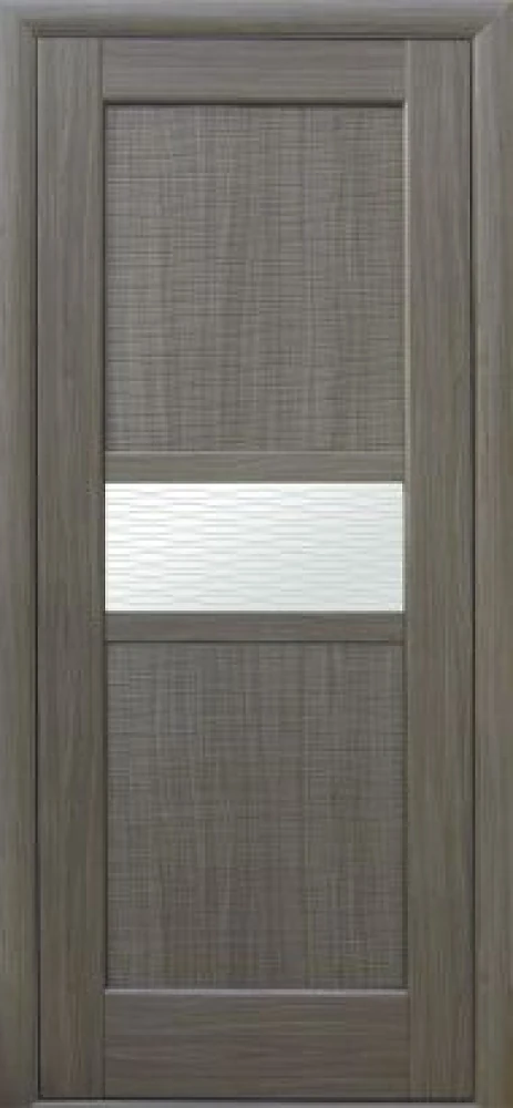 Дверь  Ностра grey Рифма (стекло сатин и рисунок1) ПВХ DeLuxe Новый стиль