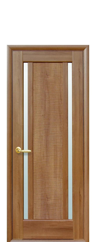 Дверь  Ностра золотая ольха Луиза (со стеклом сатин) ПВХ DeLuxe Новый стиль