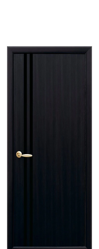 Дверь  Квадра венге dewild Вита (с чёрным стеклом) Экошпон Новый стиль