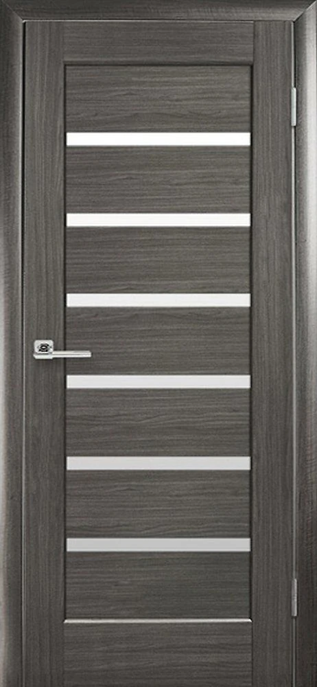Дверь Ностра Лbннея grey (со стеклом сатин) ПВХ DeLuxe Новый стиль