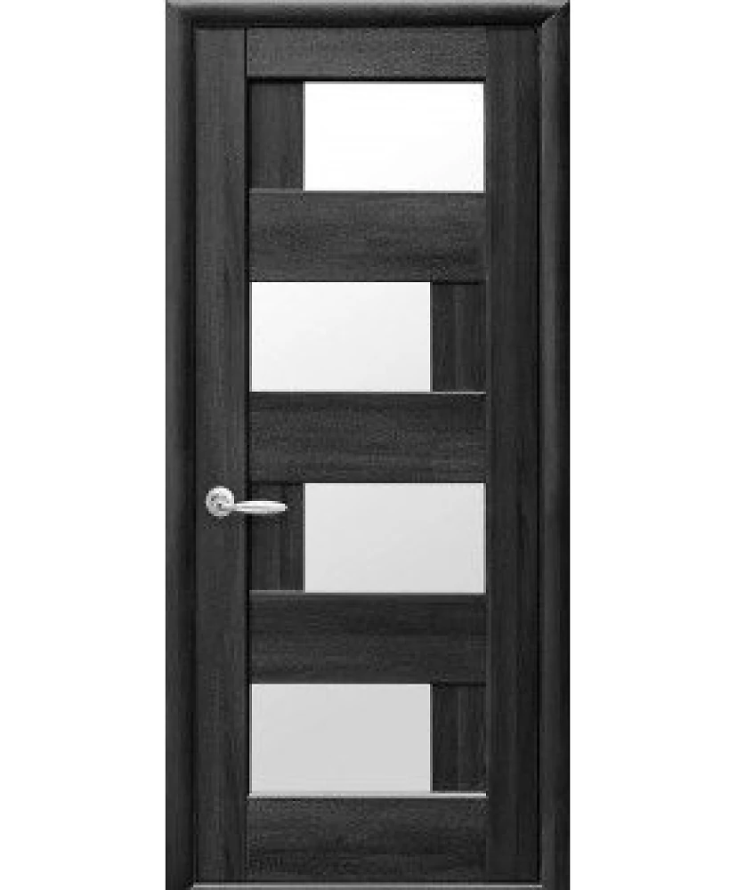 Дверь  Ностра grey Сиена (со стеклом сатин) ПВХ DeLuxe Новый стиль