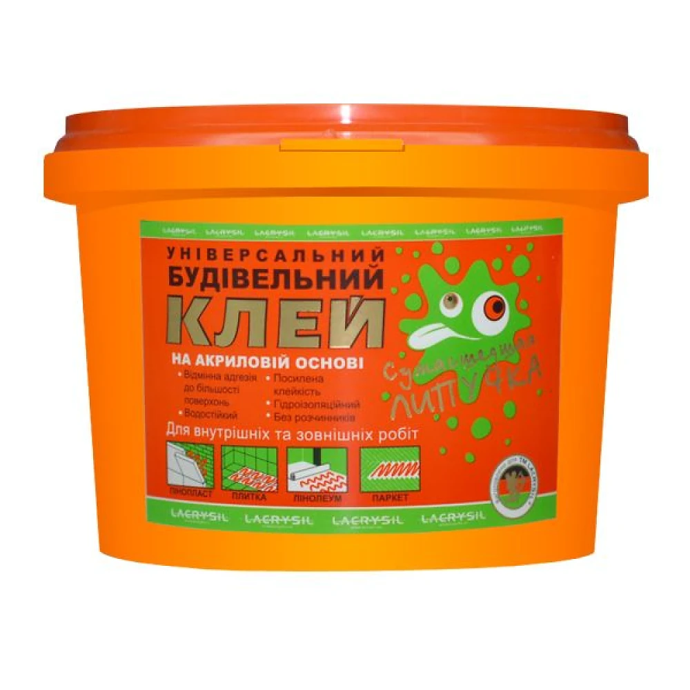 Клей Лакрисил универсальный монтажный акриловый Сумасшедшая липучка 1кг