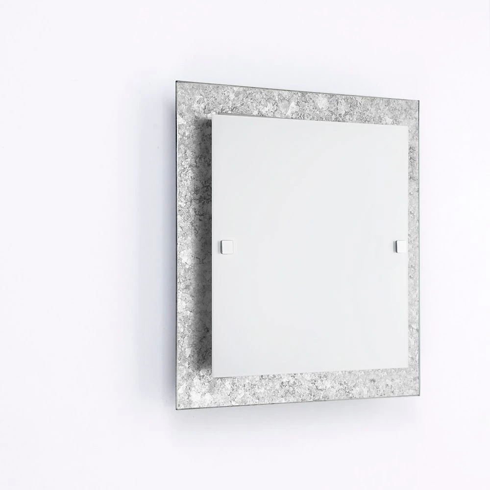 Светильник стеклянный НББ Мрия 2*60Вт Е27 400 мм серебро (40150)