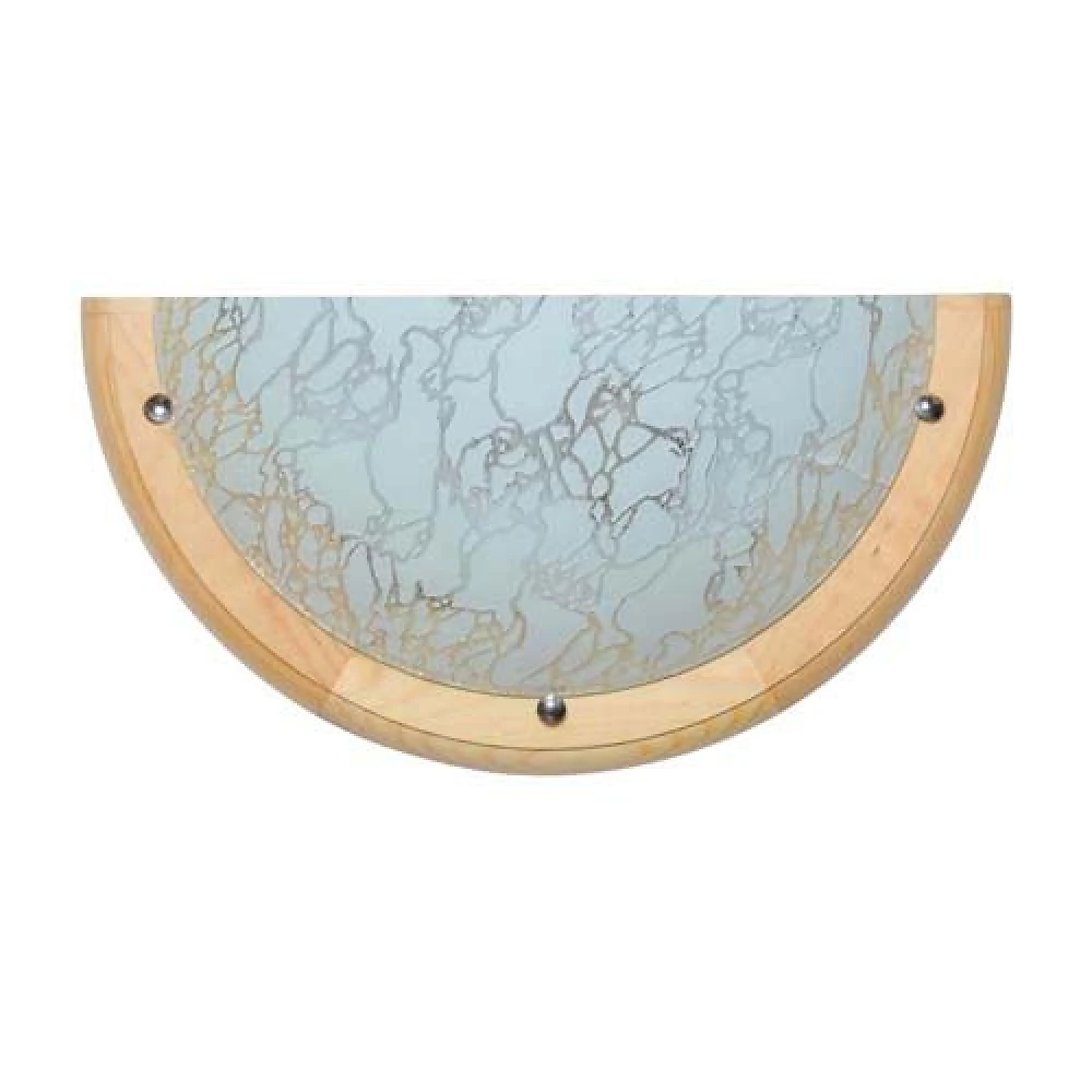 Світильник скляний НББ Модерн 1 * 60 Вт Е27 1/2 білий / сосна (27191)