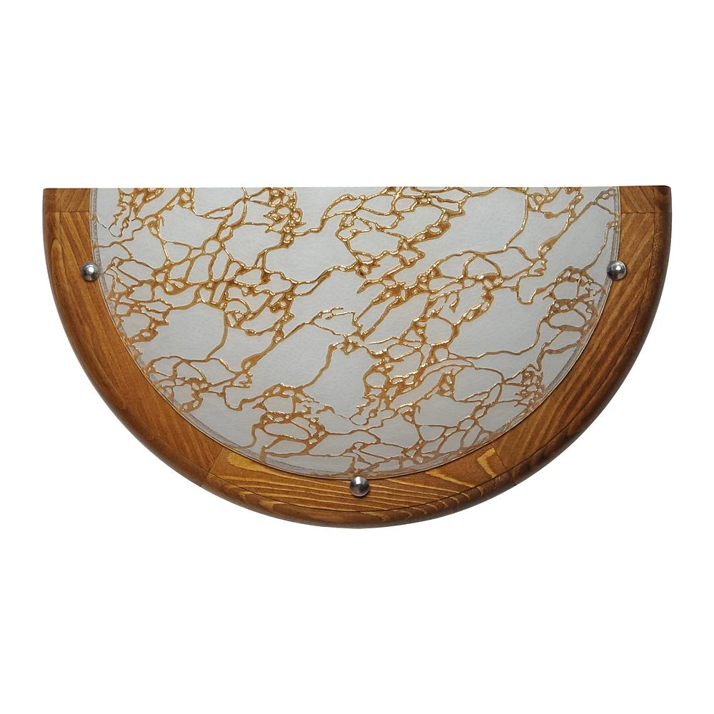 Світильник скляний НББ Модерн 1 * 60 Вт Е27 1/2 золото / дуб (27191)