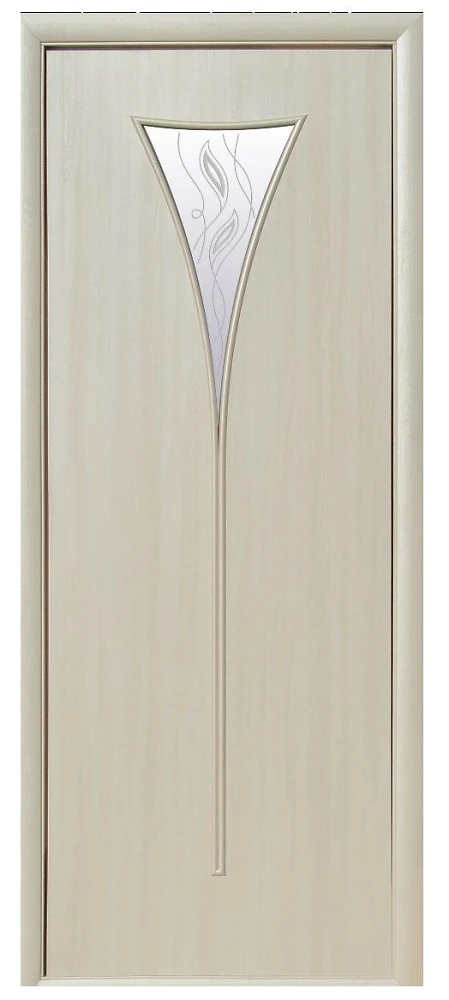 Дверь  Модерн Р дуб жемчужный Бора (стекло сатин и рисунок3) Экошпон Новый стиль