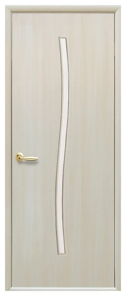 Дверь Модерн Гармония дуб жемчужный (со стеклом сатин) Экошпон Новый стиль