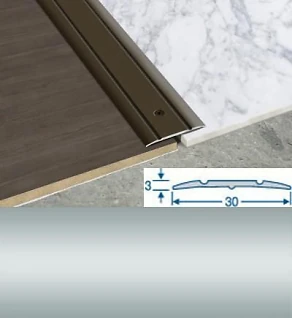 Поріжок алюмінієвий срібло 30мм 1,8м рифлення 2-I Sintezal