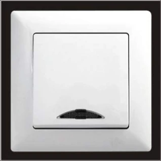 Gunsan Білий Вимикач 1-й з подсв.