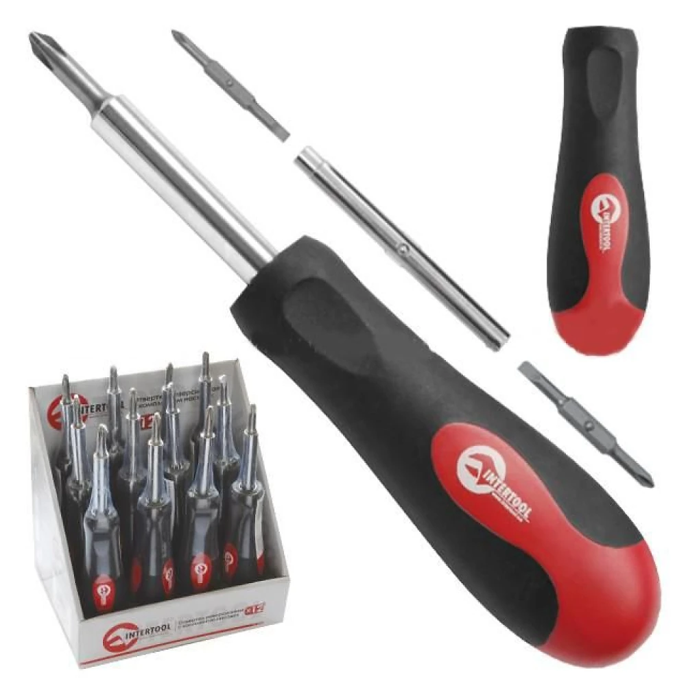 Викрутка універсальна 6 в 1 (SL 5, 6мм, PH1, PH2, трубчастий ключ 6, 8 мм) Intertool VT-1006