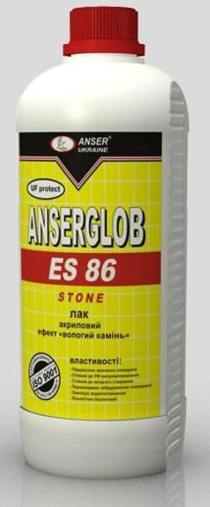 Лак Для внутренних и наружных работ акриловый Anserglobe ES-86  1 л эффект 'Мокрый камень'