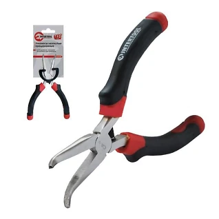 Щипці (качконіс) 115мм вигнуті прецизійні Intertool NT-0103