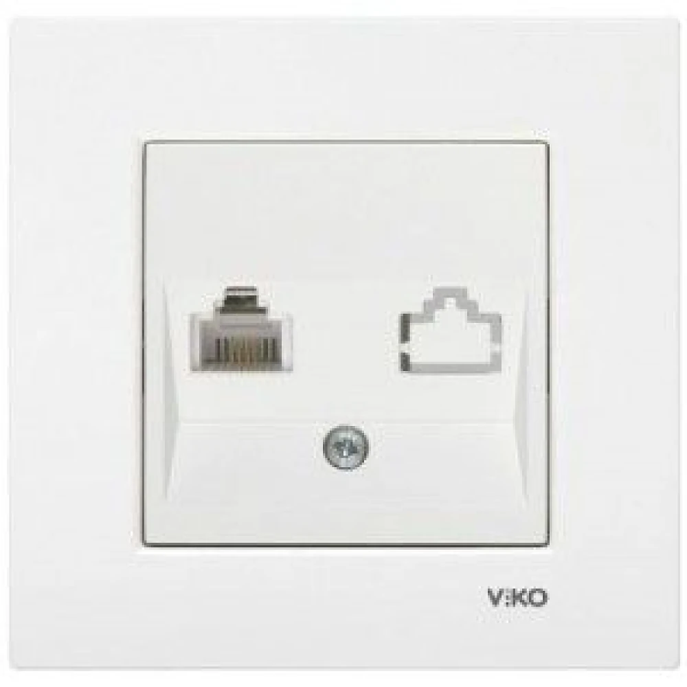 Viko Karre белый Розетка компьютерная 1-я
