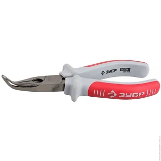 Щипці (тонкогубци) вигнуті 160мм покриття Н12Х1, 2-комп рукоятки Зубр Експерт 2201-4-16