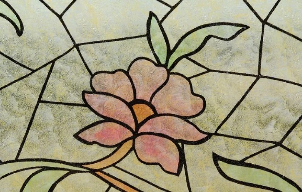 Самоклеюча плівка Patifix 90см х 1м 91-2240 (Вітраж рожеві квіти)