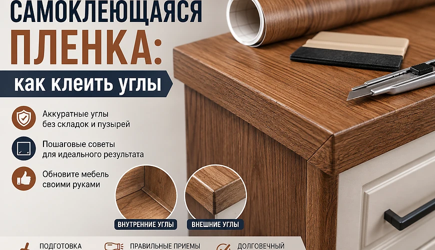 Cамоклеющаяся пленка: как клеить углы