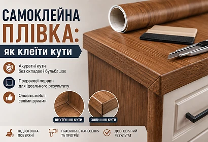Самоклеюча плівка: як клеїти кути