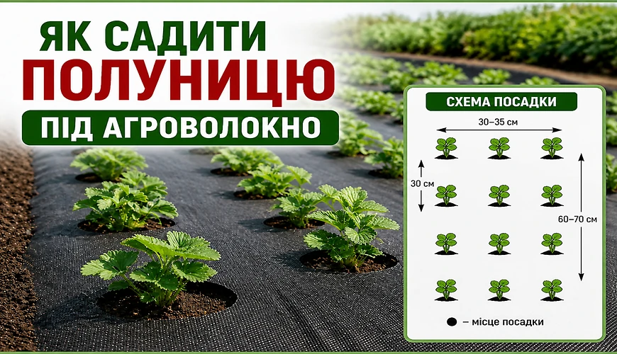 Посадка полуниці під агроволокно