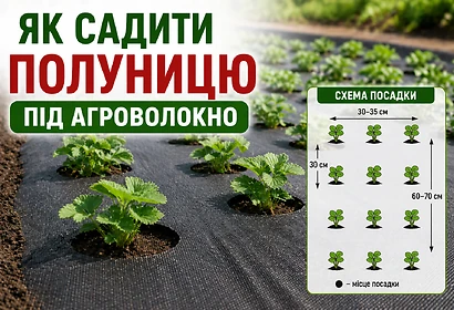 Посадка клубники под агроволокно