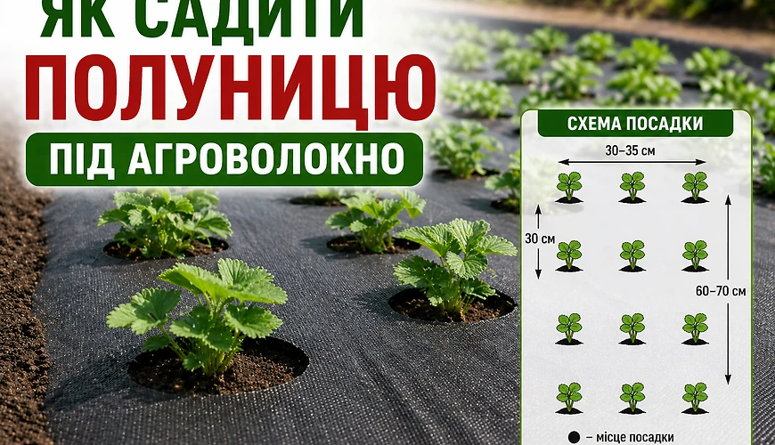 Посадка клубники под агроволокно